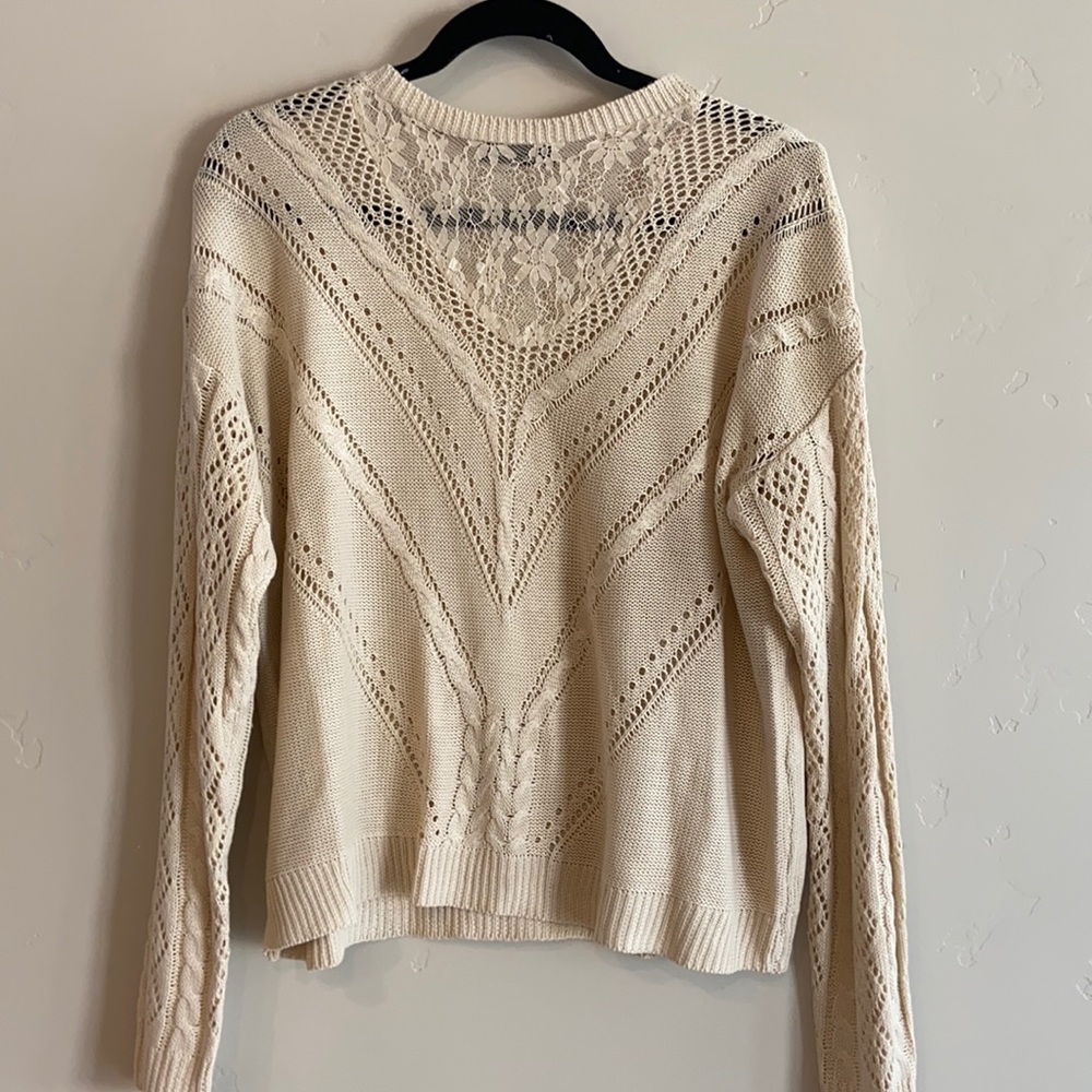 Cream crew neck sweater